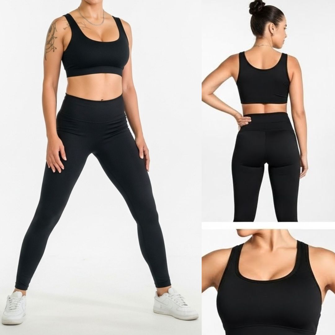 top y leggins negro